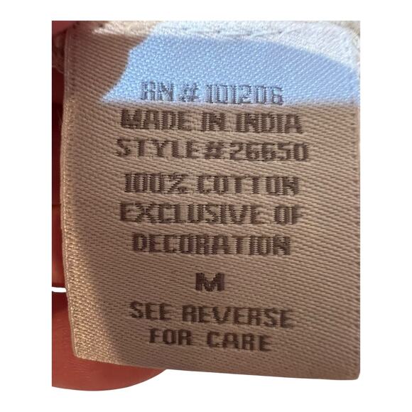 Soft Surroundings Beige Open Front 100% Cotton Lace Beaded Cardigan Size Medium - Picture 5 of 7